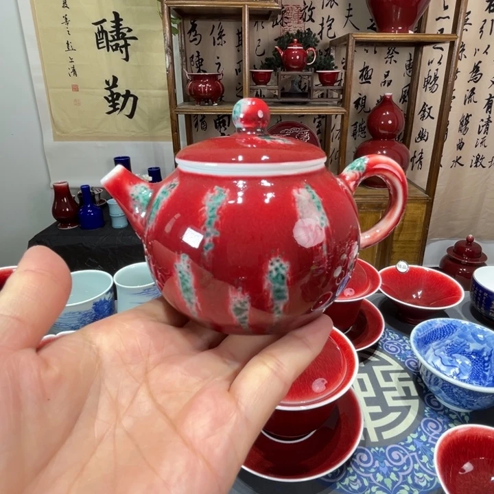 景德镇浅行窑美人醉苹果壶