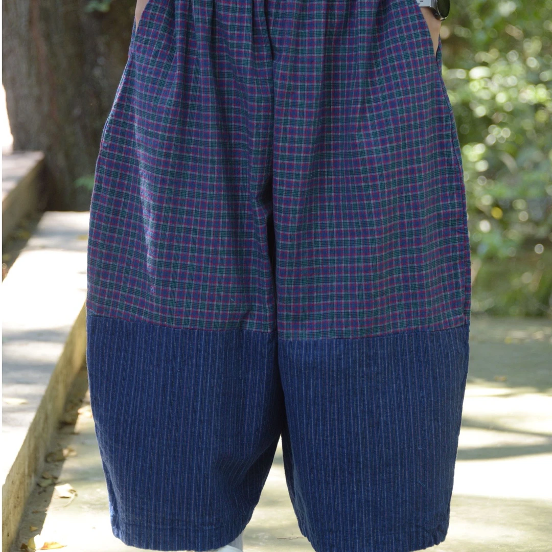 桑在云间  九美拼接九分裤