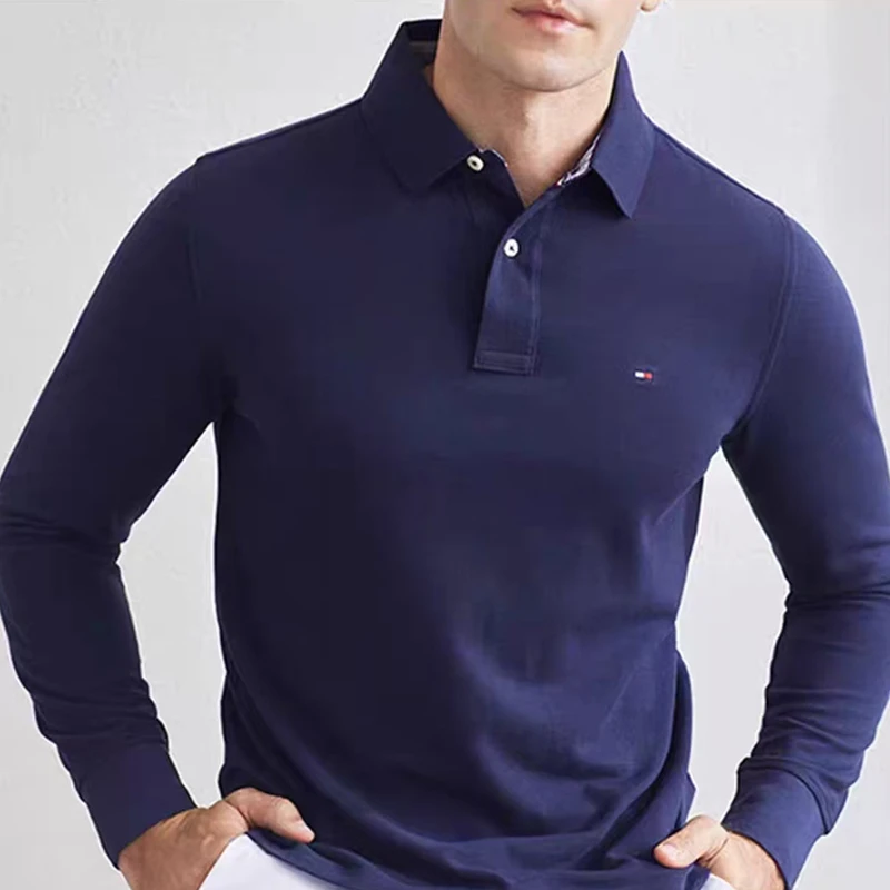 TOMMY HILFIGER男士商务休闲长袖翻领Polo衫 IN35330693 Nan