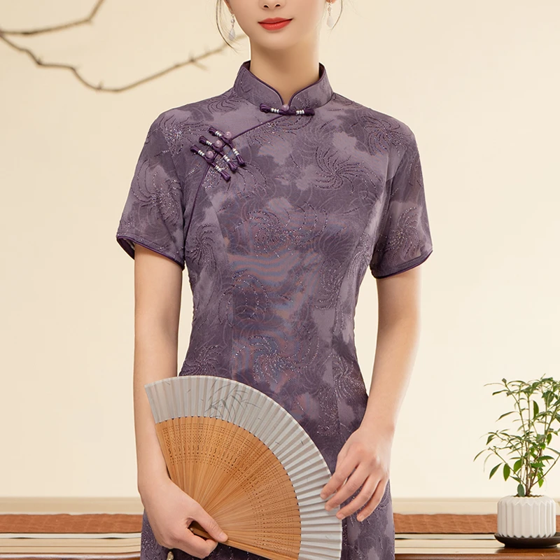 高端新中式旗袍绝美2025新款老上海晚礼服日常可穿民国夏装连衣裙