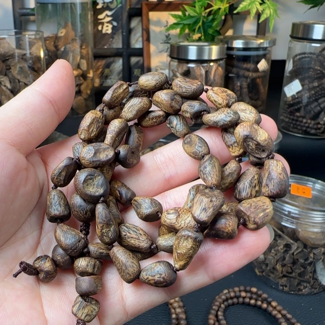木奇楠淳化老料树丁项链