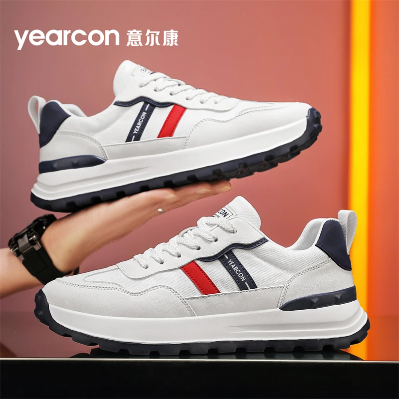 意尔康春季新款男士时尚休闲阿甘鞋运动鞋低帮软底跑步鞋防滑增高
