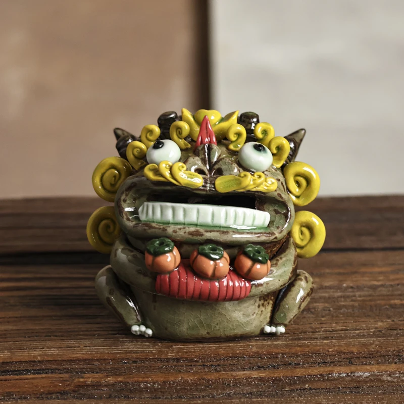 纳兰-黄-好柿连连香炉摆件（本0060）