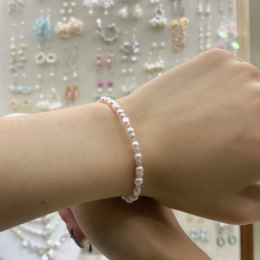 淡水珍珠耳饰银S925镶嵌