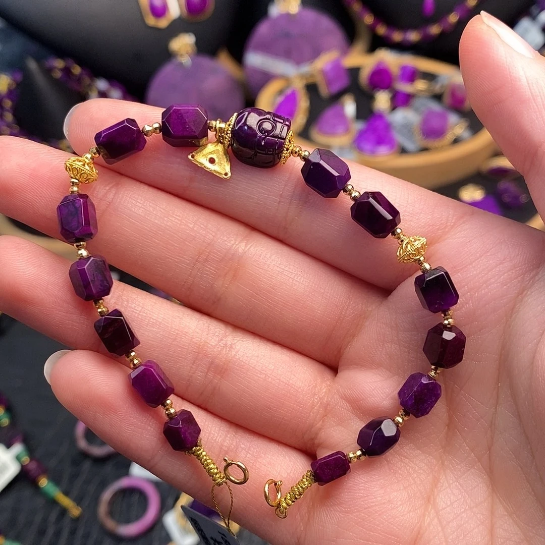 苏纪石（舒俱来）手链18K金镶嵌