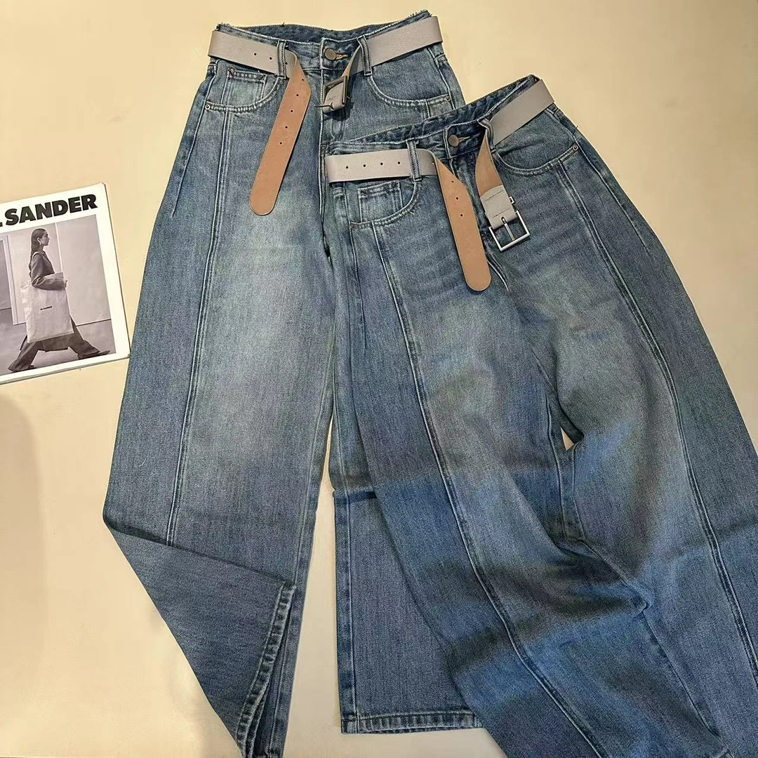 《姚家优麦汇》K5300春款水洗直筒牛仔裤显瘦百搭新款裤子