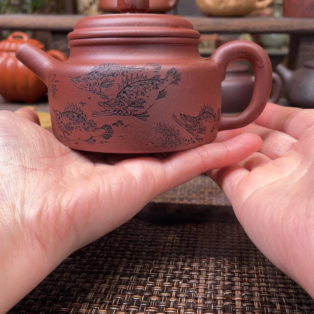 紫砂茶壶宜兴原矿紫砂手工制210全