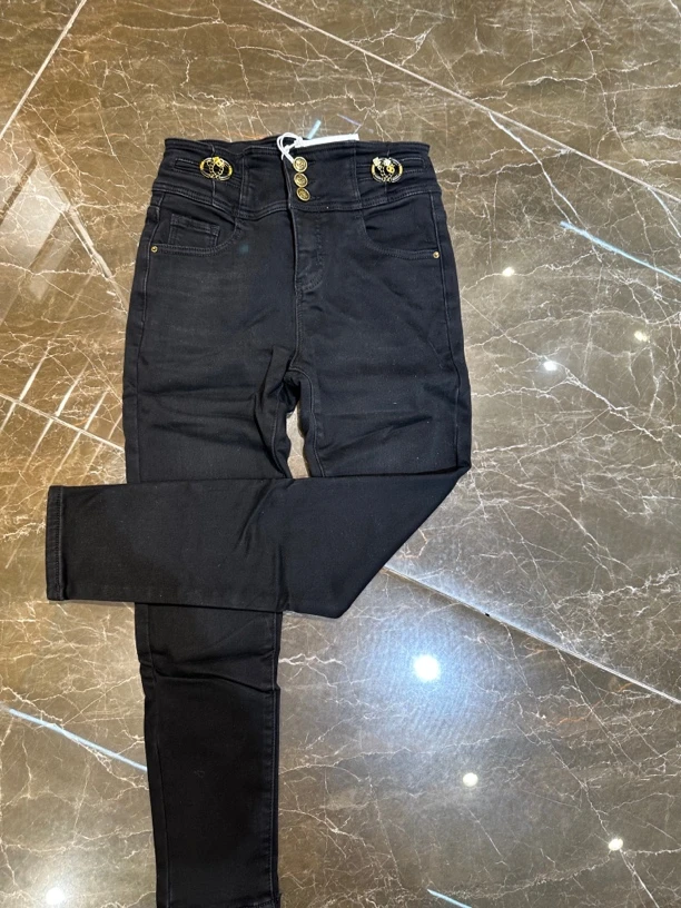 高腰黑色磨毛牛仔裤女秋冬新款弹力紧身小脚铅笔裤