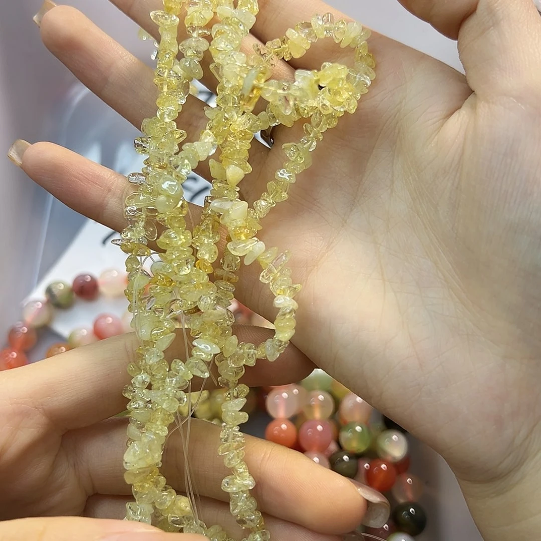 玛瑙/玉髓合金珠宝半成品黄水碎石四圈一条