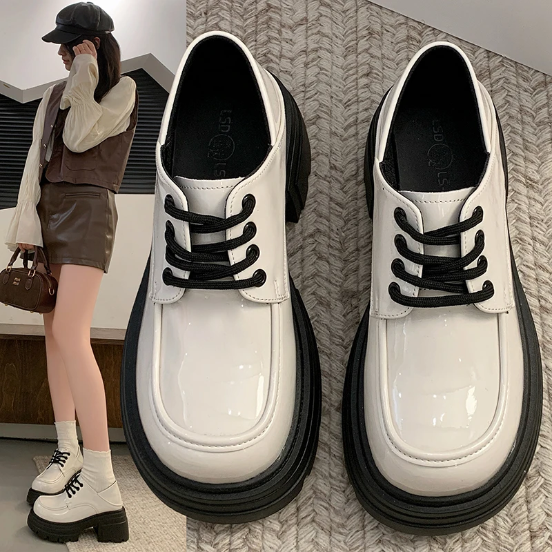 鞋子女款爆款2025新款乐福鞋女士网红鞋子玛丽珍厚底英伦风小皮鞋