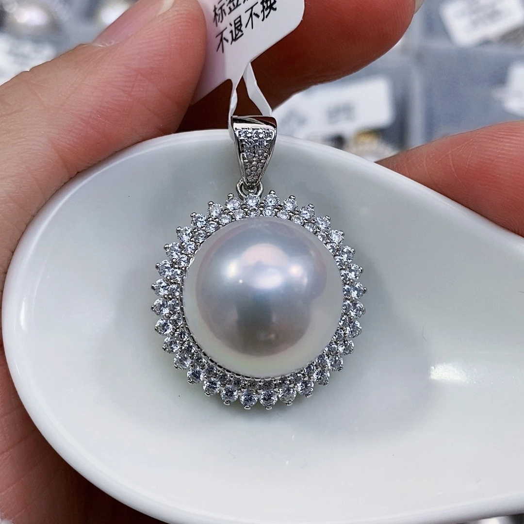 淡水珍珠特价不退换龙珠吊坠银S925镶嵌