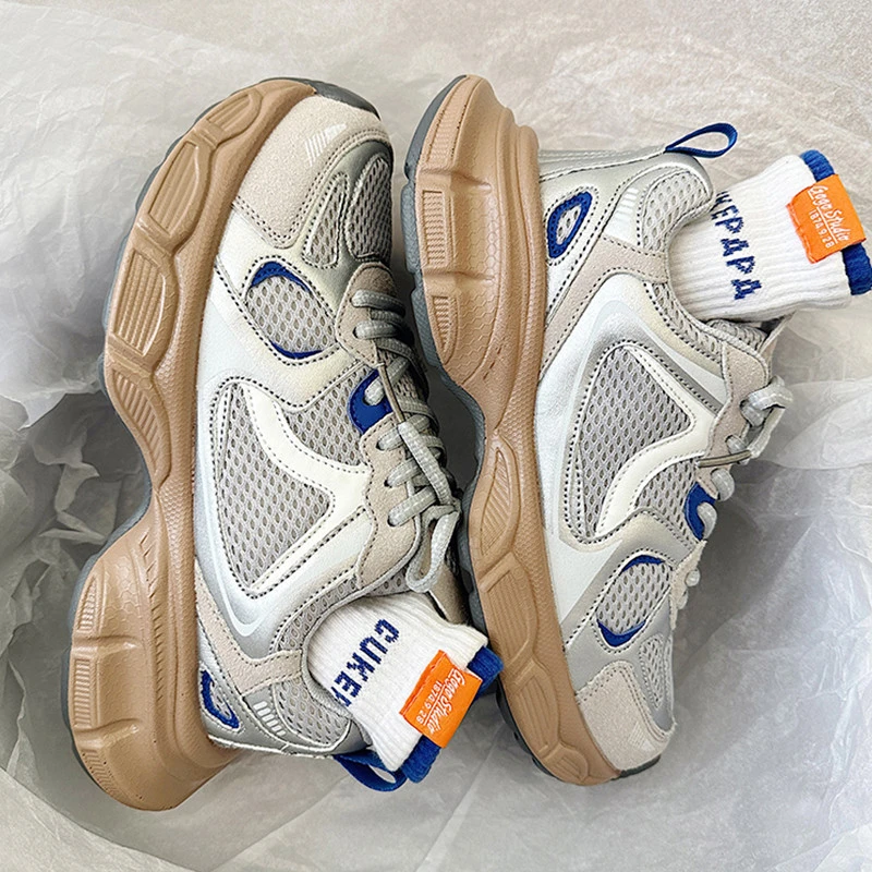 宾斯迪耐爹鞋男厚底增高复古夏季2025新款百搭ins潮流运动跑步鞋