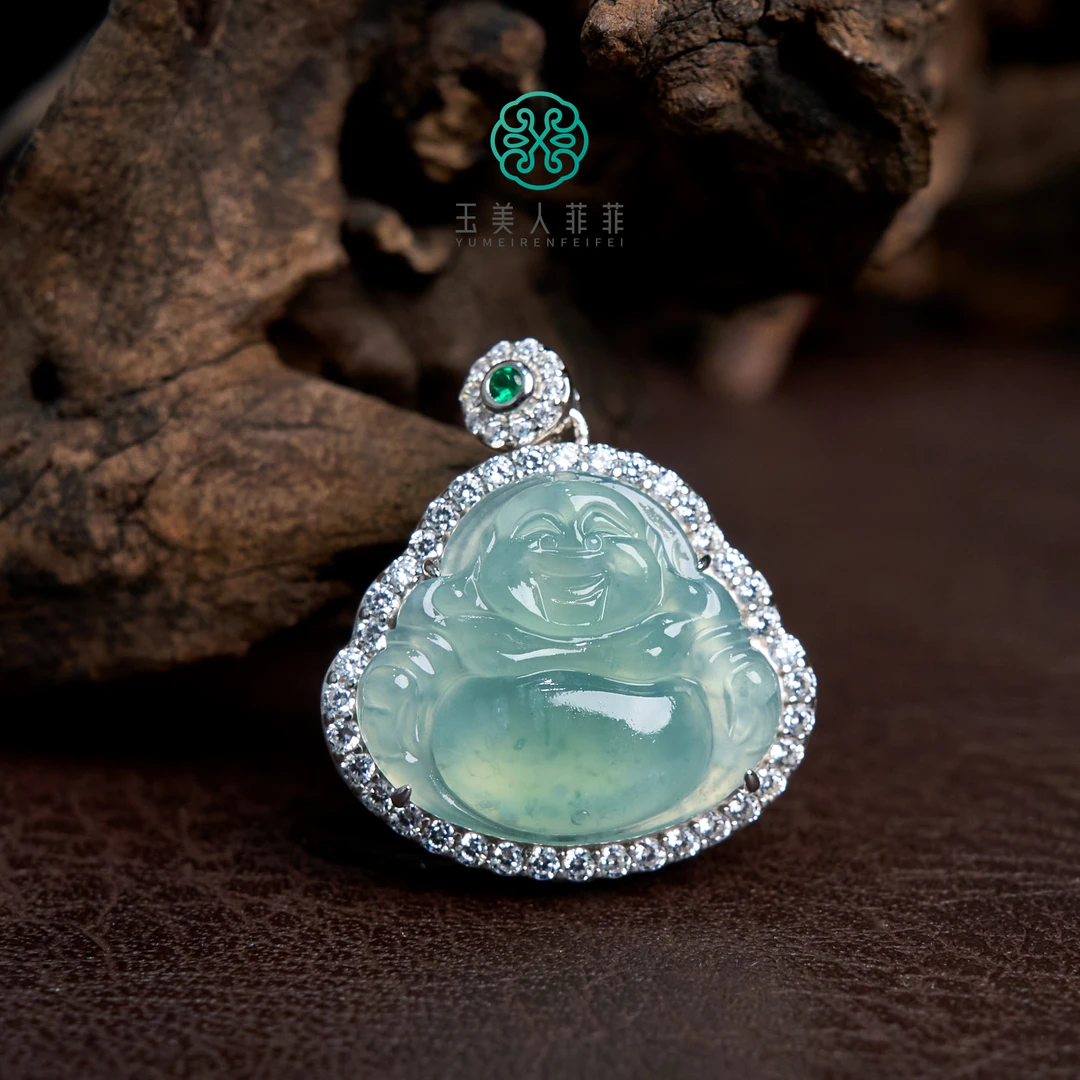 菲菲珠宝好%翡翠全包佛公吊坠约28*26mm