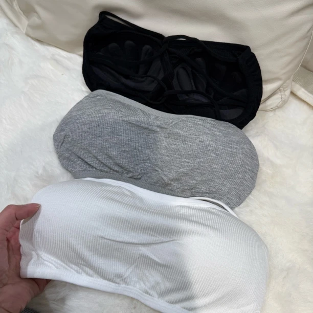 美背防滑抹胸女聚拢内衣无肩带防走光舒适薄款裹胸文胸