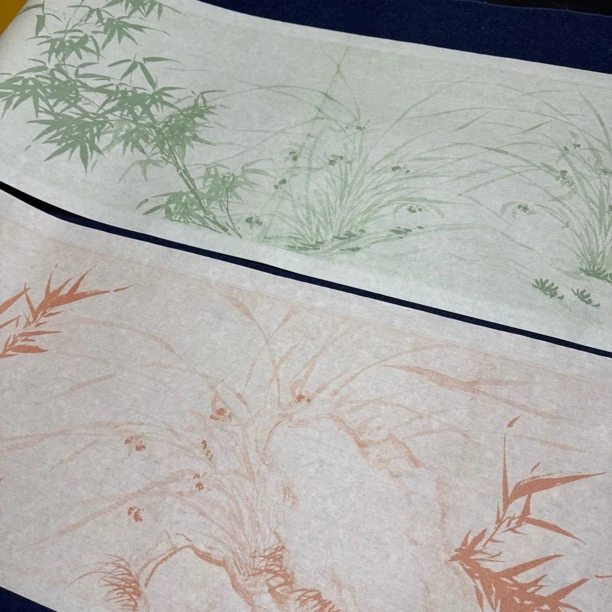 【生宣文征明兰竹图长卷】大风堂加厚生宣书法国画作品宣纸