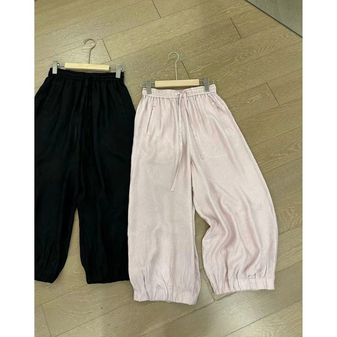 小静静一会【花苞醋酸裤】2025夏款设计感百搭休闲裤 2505C2572