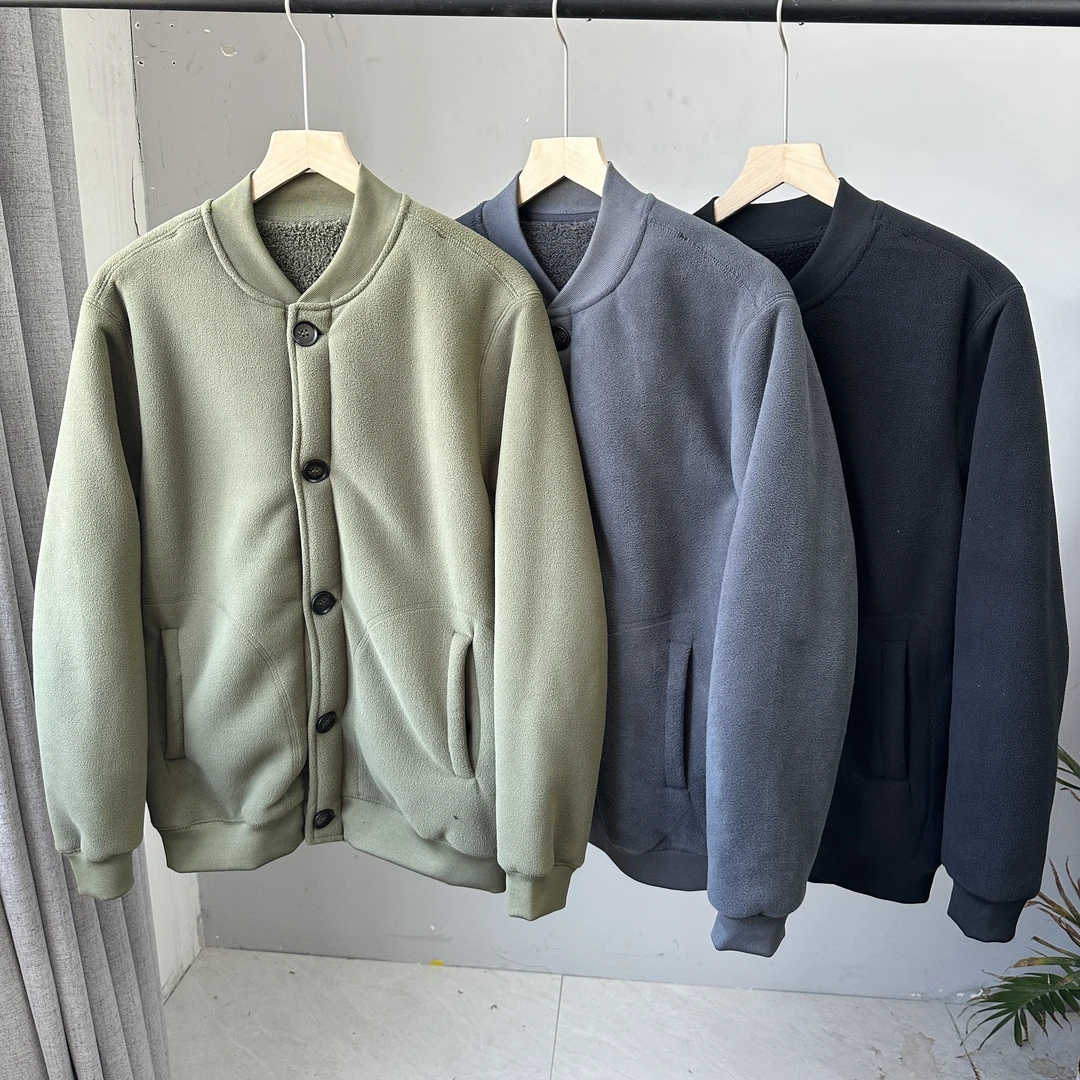 美式复古ma1飞行员夹克男冬季加绒加厚保暖摇粒绒棒球服外套