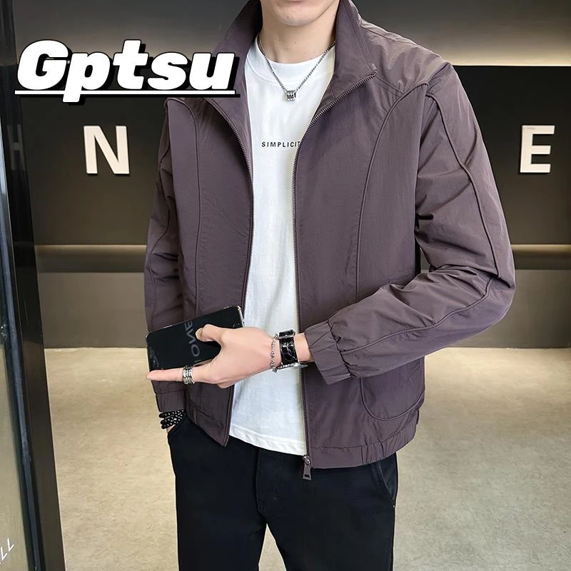 GPTSu美式工装夹克男士春秋季新款潮牌宽松立领痞帅外套男上衣服