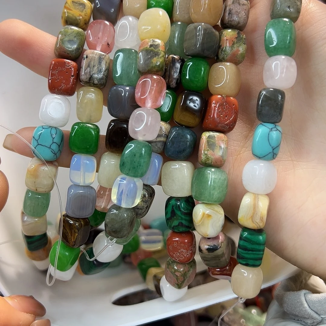 玛瑙/玉髓合金珠宝半成品多宝方糖卡8✖️10一条