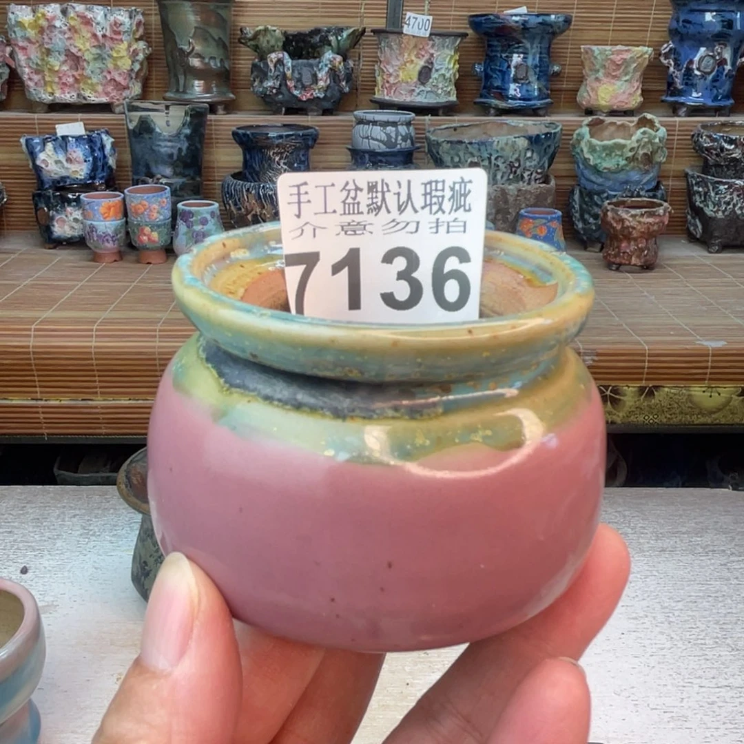手工花盆默认瑕疵完美者勿拍