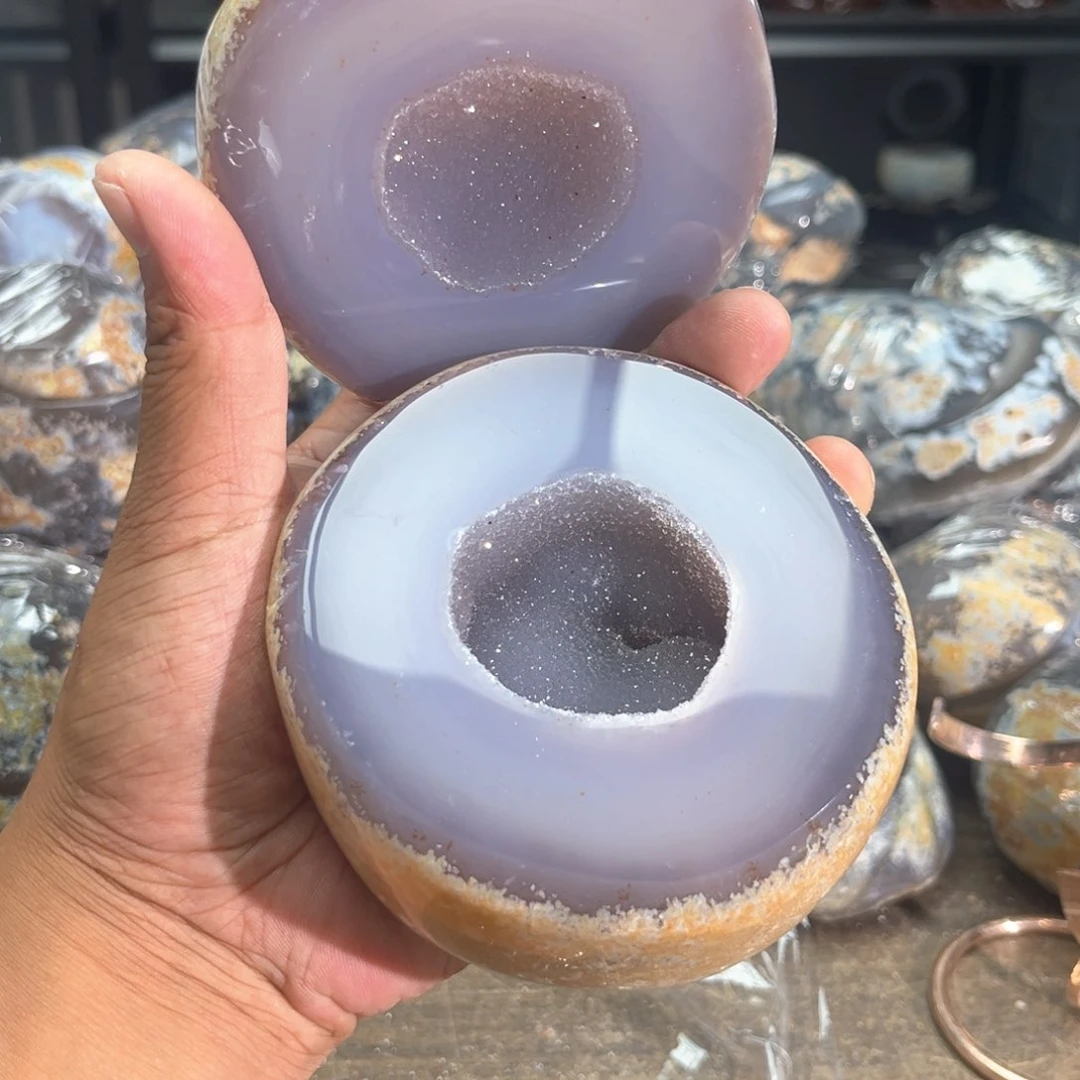 紫晶摆件未镶嵌聚宝盆
