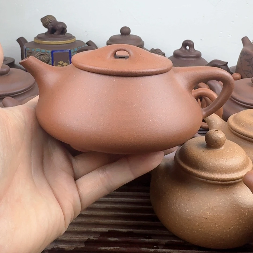 茶壶紫砂光明石瓢300cc黄龙山红泥