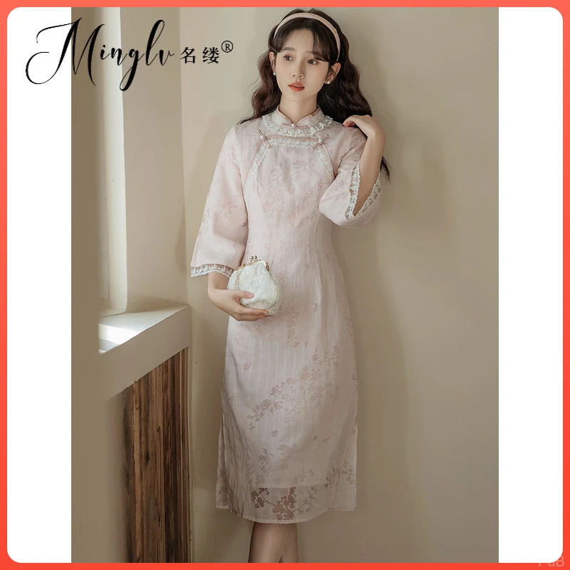 新款2025年秋季国风伴娘服礼服平时可穿小个子改良旗袍订婚洋时尚