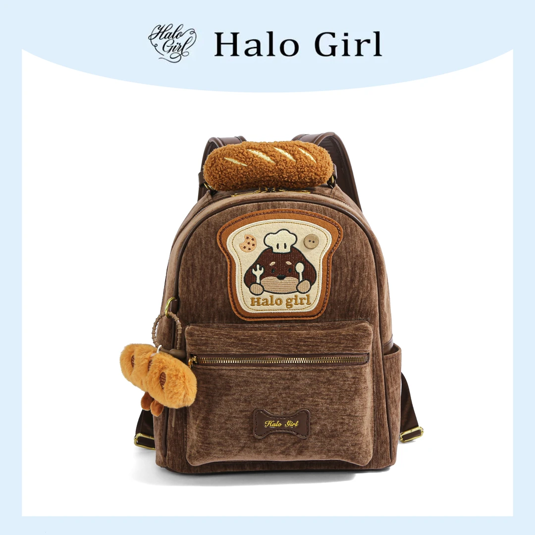 一张同学《 大馋狗子》长约28宽15高32cm时尚手提双肩包C8181咖