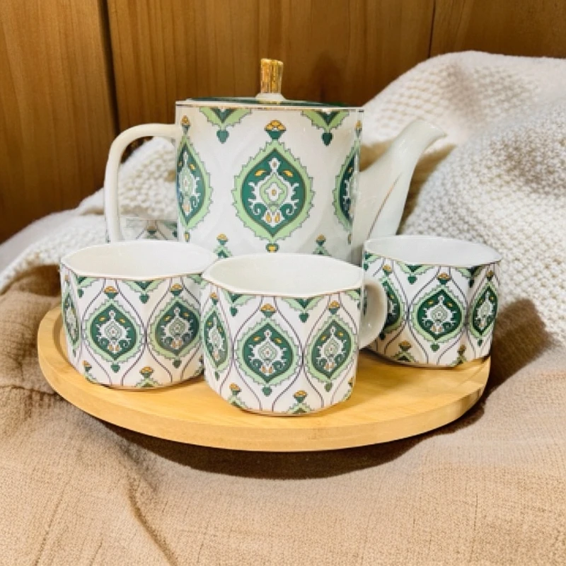 现代 流星的茶具套装艾德莱斯茶具6个杯子，一个茶壶轻奢轻奢