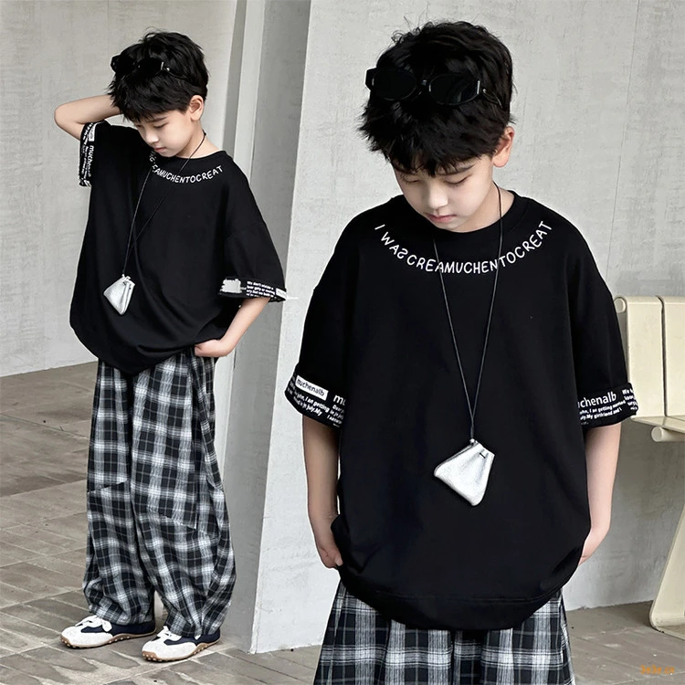 2025韩版帅气潮流男童时尚帅气中大童两件套（1153）