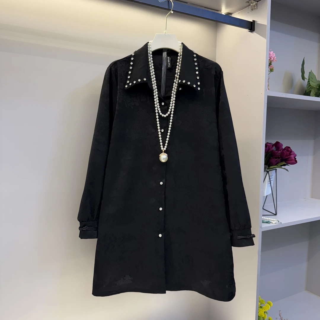 欧货2025新款大码女装高级感新中式优雅气质显瘦衬衫(衣长80)