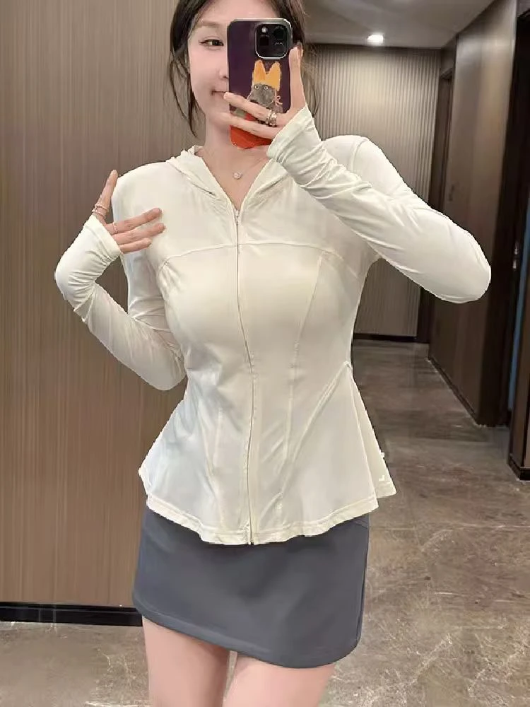 大码轻薄冰感修身防晒服女夏季新款防紫外线瑜伽外套防晒上衣582