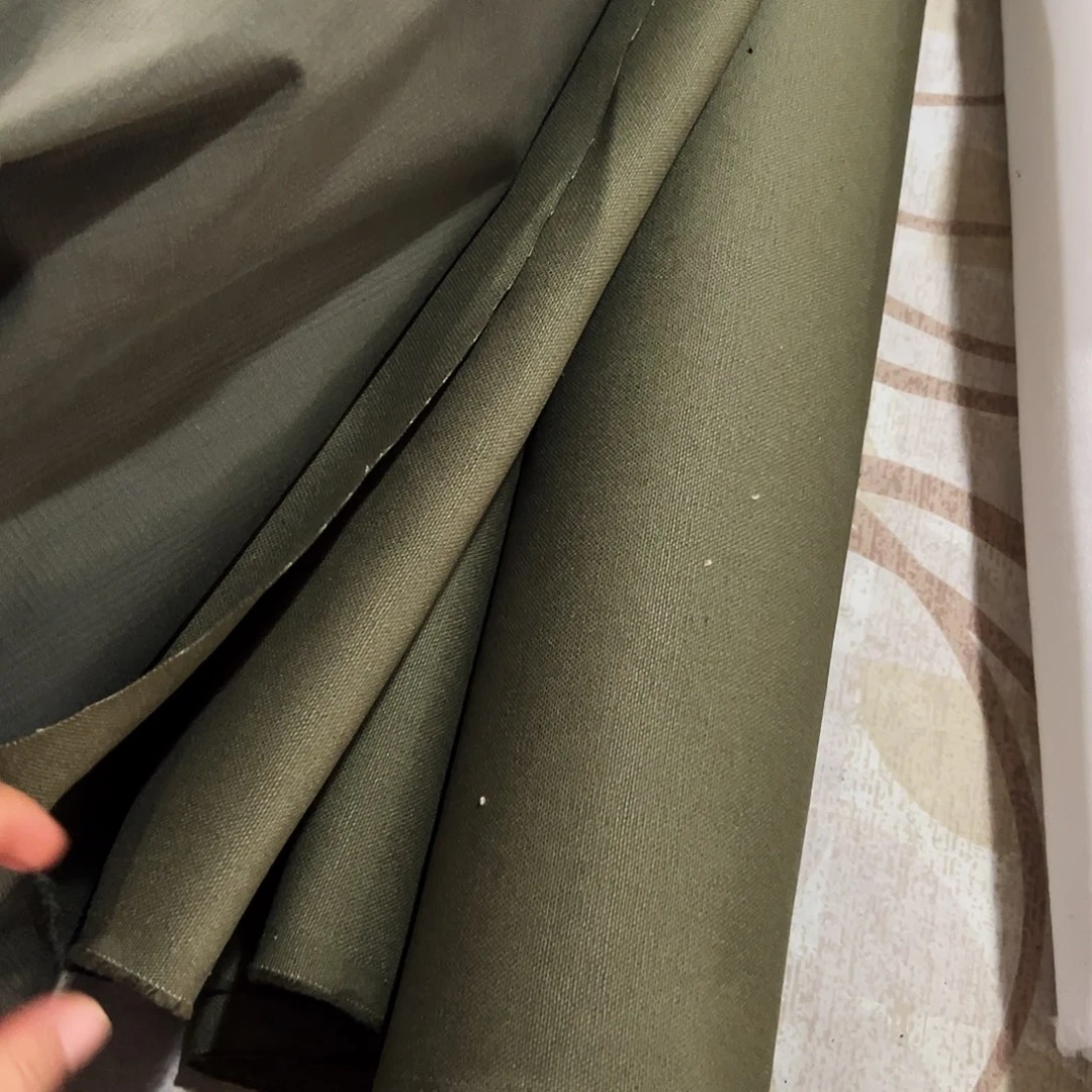 棉一米价港货军绿纯棉帆布1.4米宽果子对面仓库