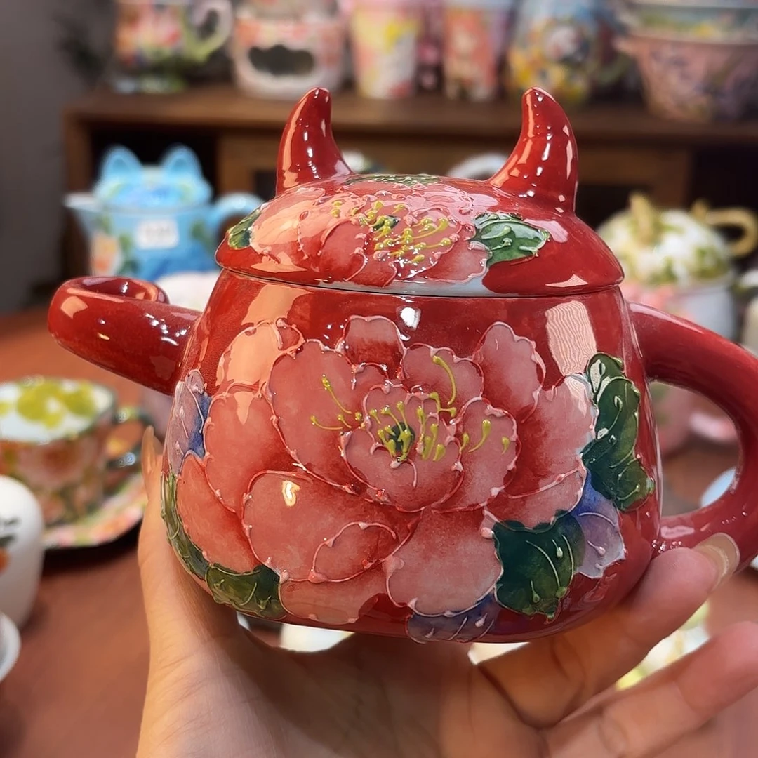 景德镇手绘高温釉下彩陶瓷茶具