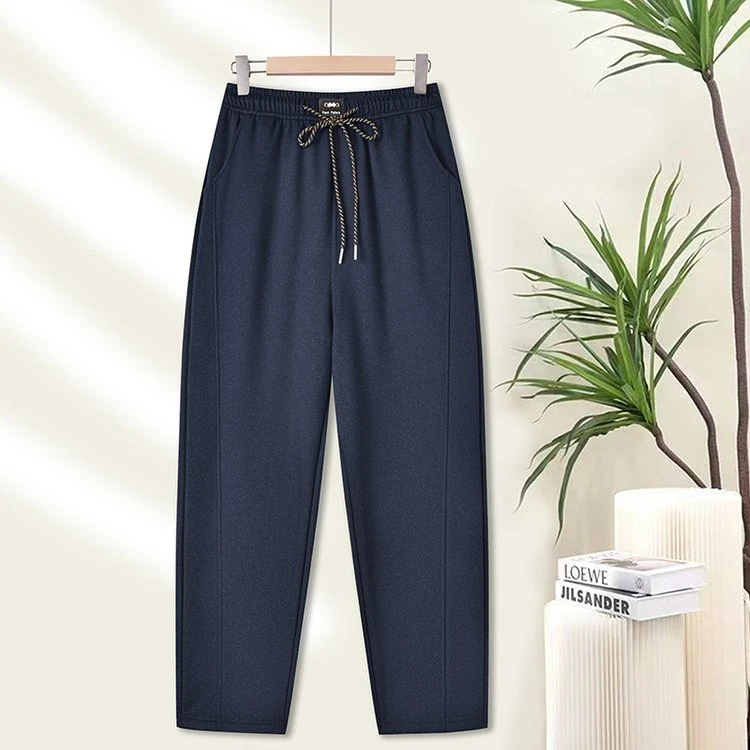 2025秋季弯刀松紧腰抽绳哈伦宽松休闲萝卜裤百搭显瘦妈妈中老年裤