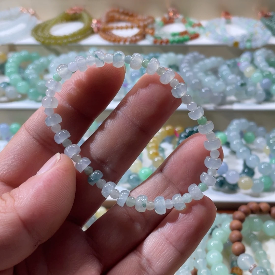 未镶嵌手链翡翠莲花手串卡6.5