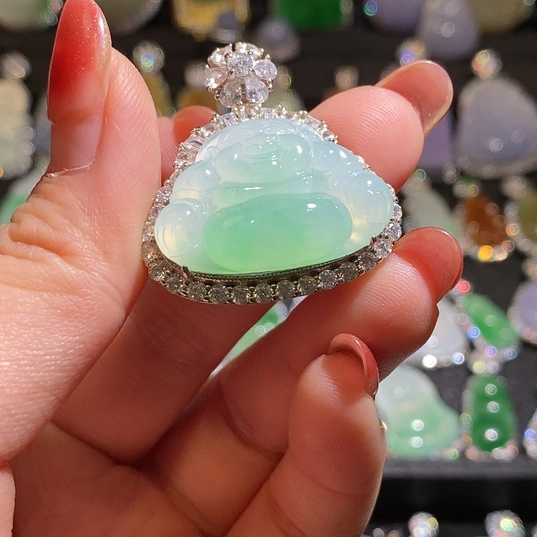 颈饰银S925镶嵌翡翠天然翡翠