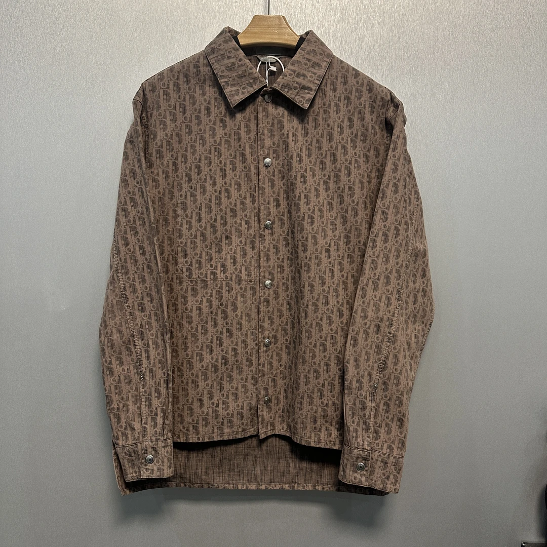 99新 DIOR HOMME/迪奥·桀傲 Logo满印衬衫牛仔外套46码/2512105