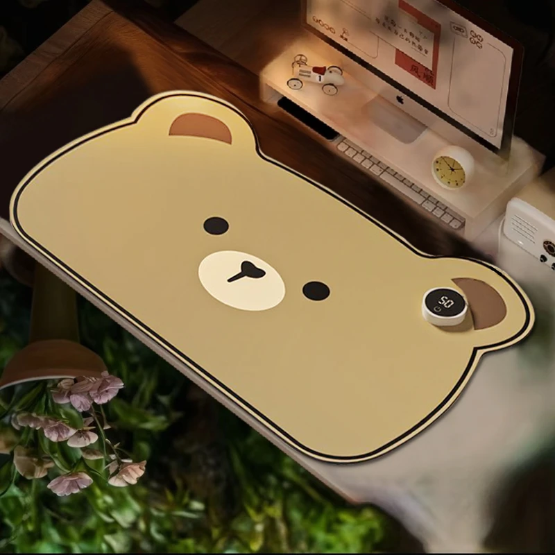 卡通加热鼠标垫暖桌垫办公室超大桌面学生写字暖手发热垫大号防滑