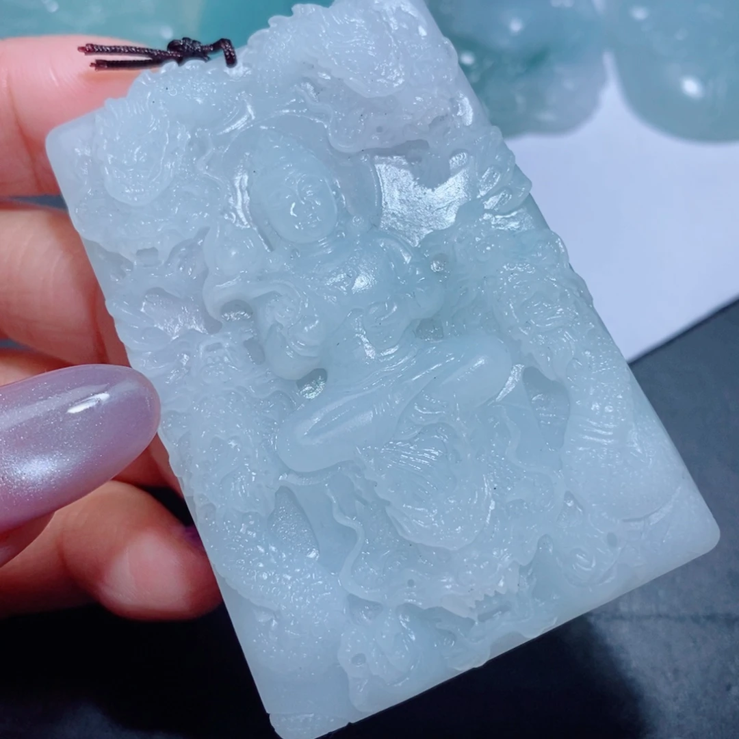 定制翡翠未镶嵌定制翡翠毛货吊坠