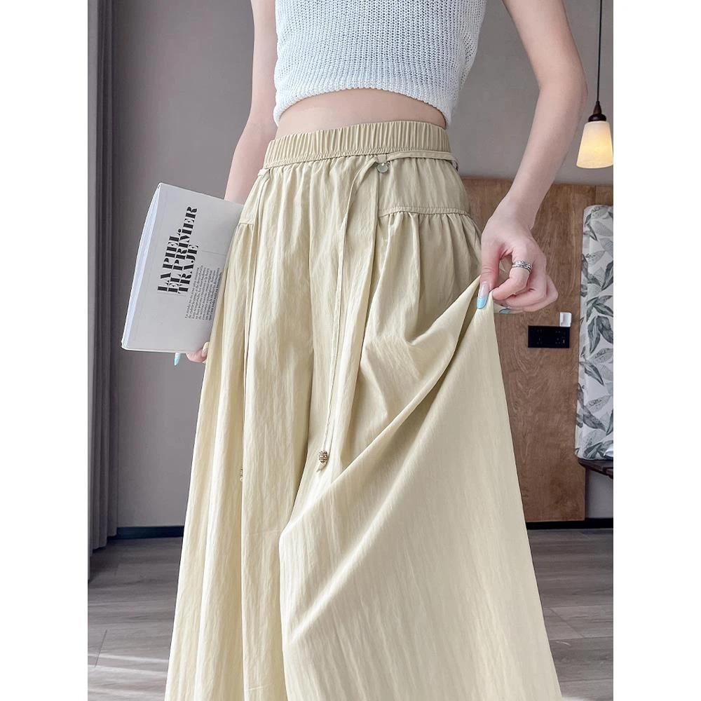 天丝山本裙裤女夏季薄款2025新款宽松垂感休闲冰丝速干阔腿裤