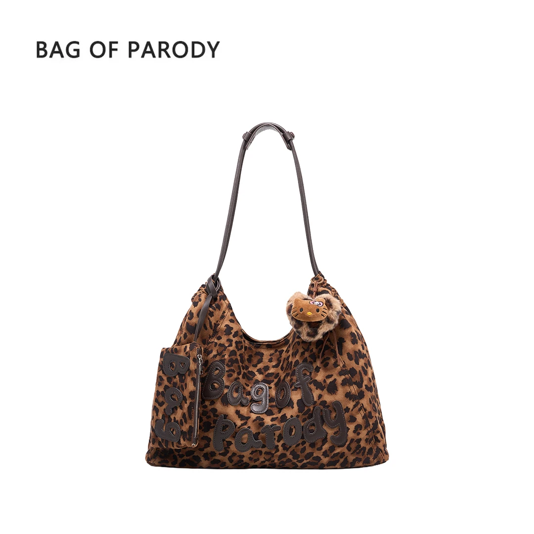 bag of parody单根腋下单肩包车缝线豹纹2025款原创大容量托特包