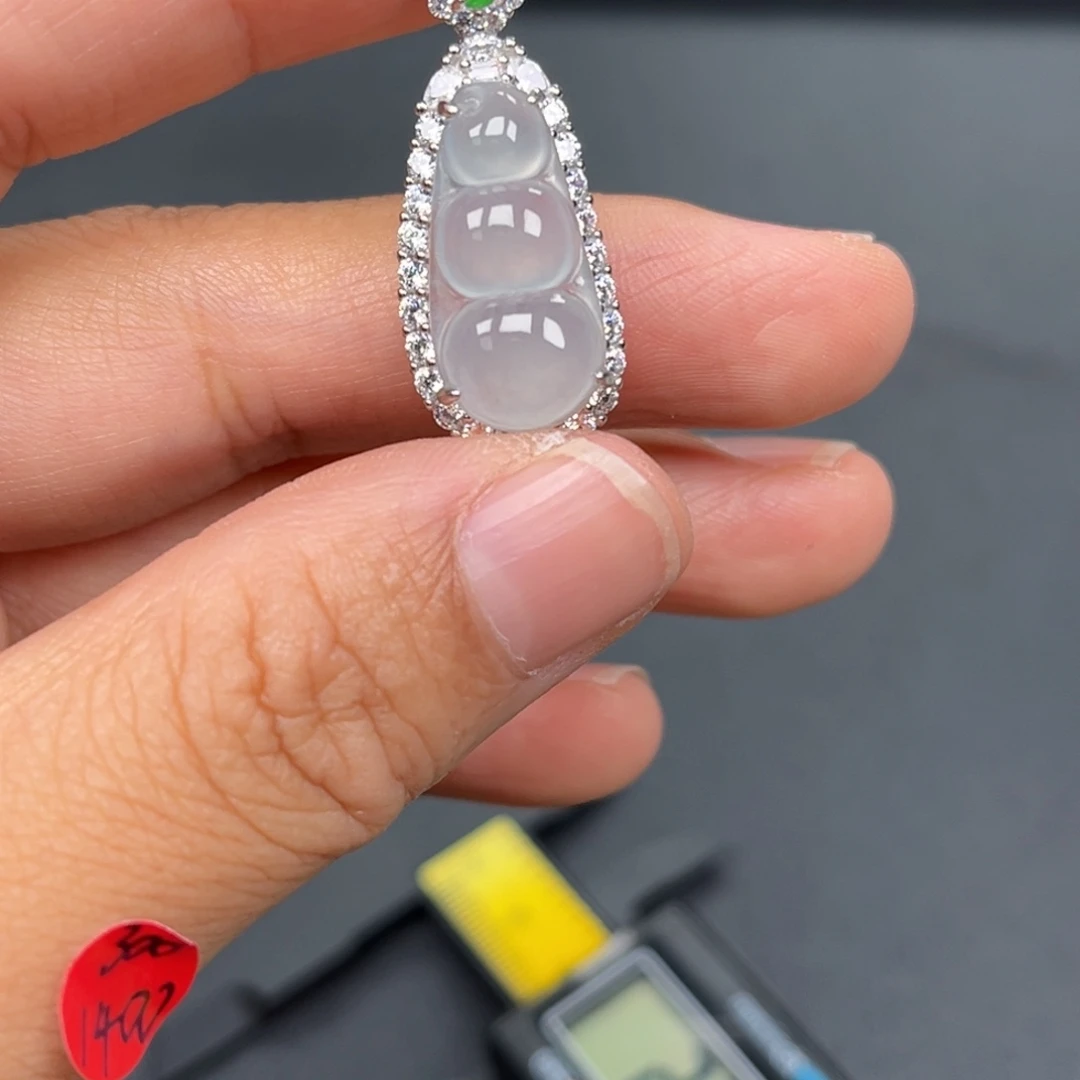 翡翠银S925镶嵌吊坠(不含链)