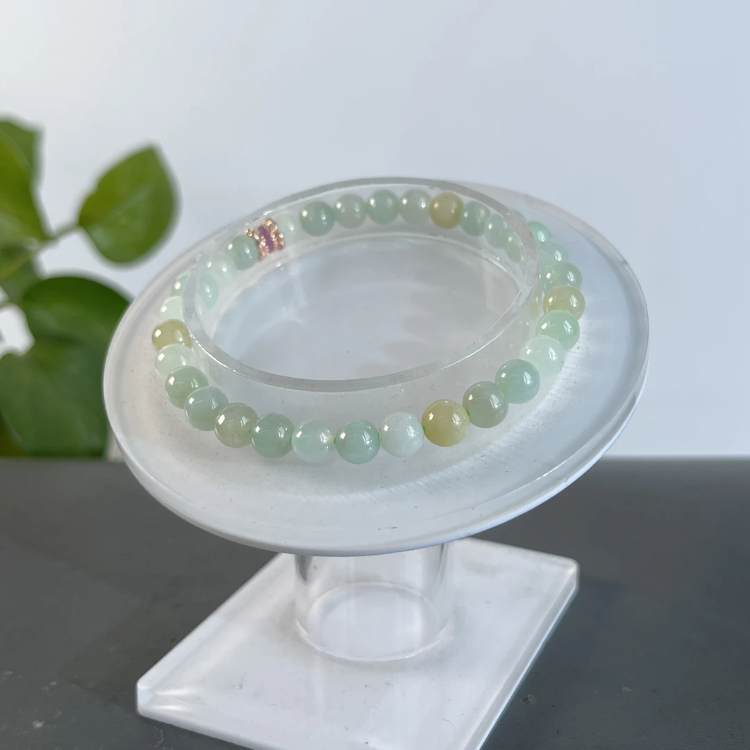 JSB27-144 天然翡翠缅甸A货 翡翠手串（含配饰）