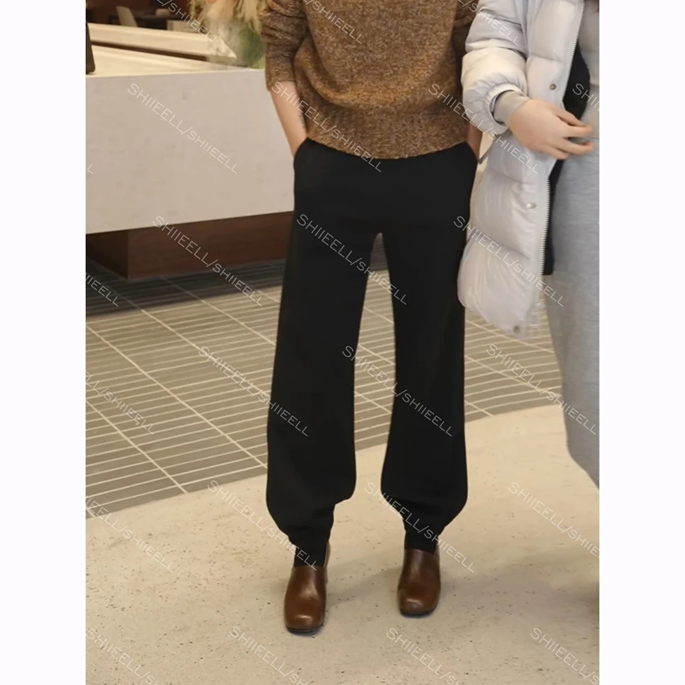 SHIIEELL【暖宝宝裤】松紧腰直通裤高织摇粒绒加厚束脚休闲裤W0040