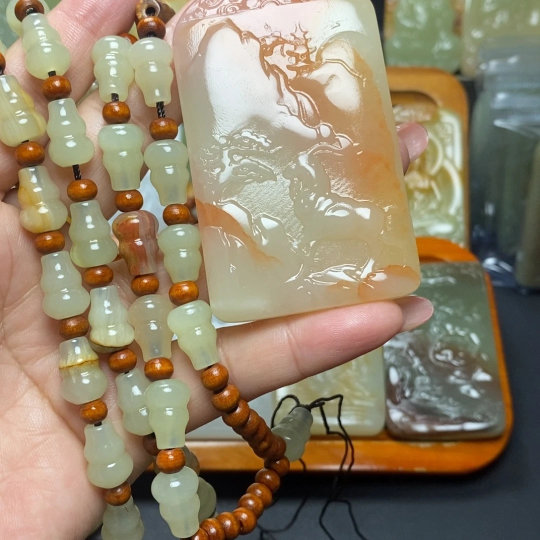 盆景石方解石生肖羊