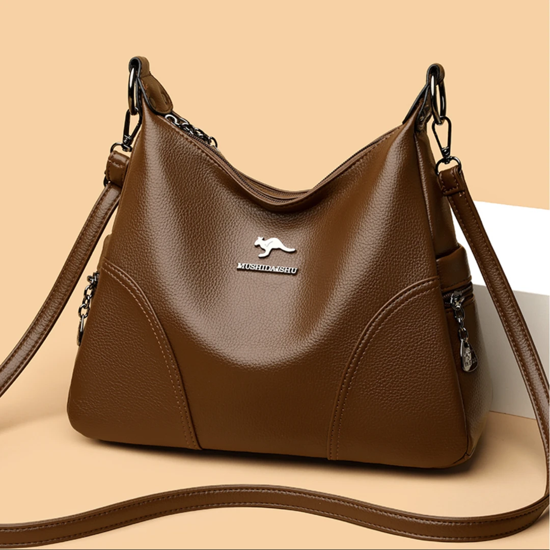 时尚单肩斜挎包8019棕色  长29高23