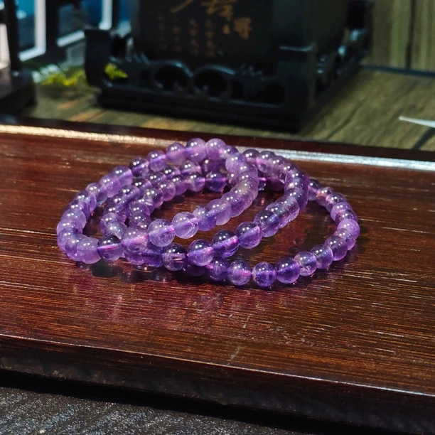 【书记甄选】天然紫水晶单圈 手链多样性发一件 约6mm BB263