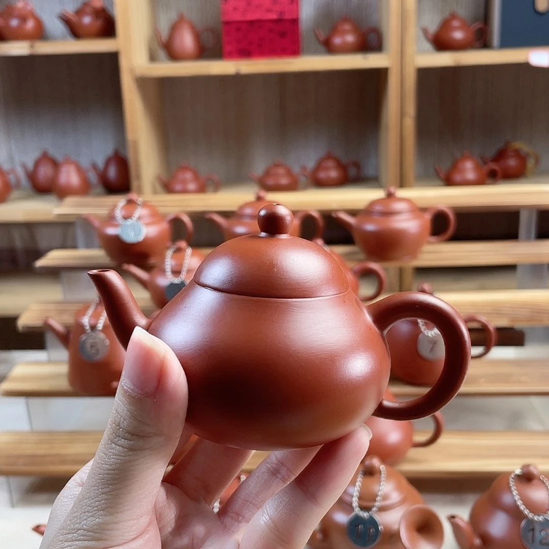 潮州朱泥壶手拉壶壶底微瑕 小梨