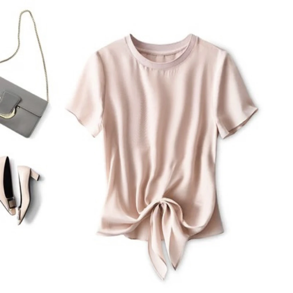 【清仓福利】凉快！高品质！醋酸松弛有度系带T恤（衣长52）